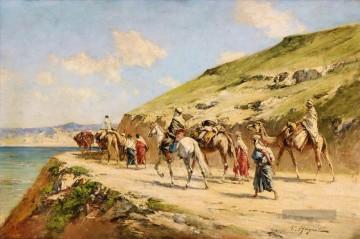 Cavaliers On A Path Victor Huguet Orientalist Ölgemälde